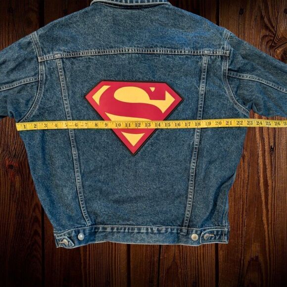 Vintage Superman Warner Bros DC Comics Denim Jacket Men's Small - Picture 6 of 6